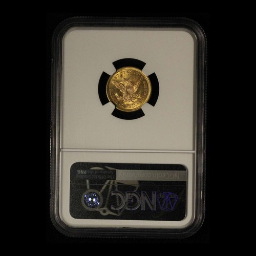 1861 $2.50 Gold Liberty Quarter Eagle - Type 2 - NGC MS64 - Free